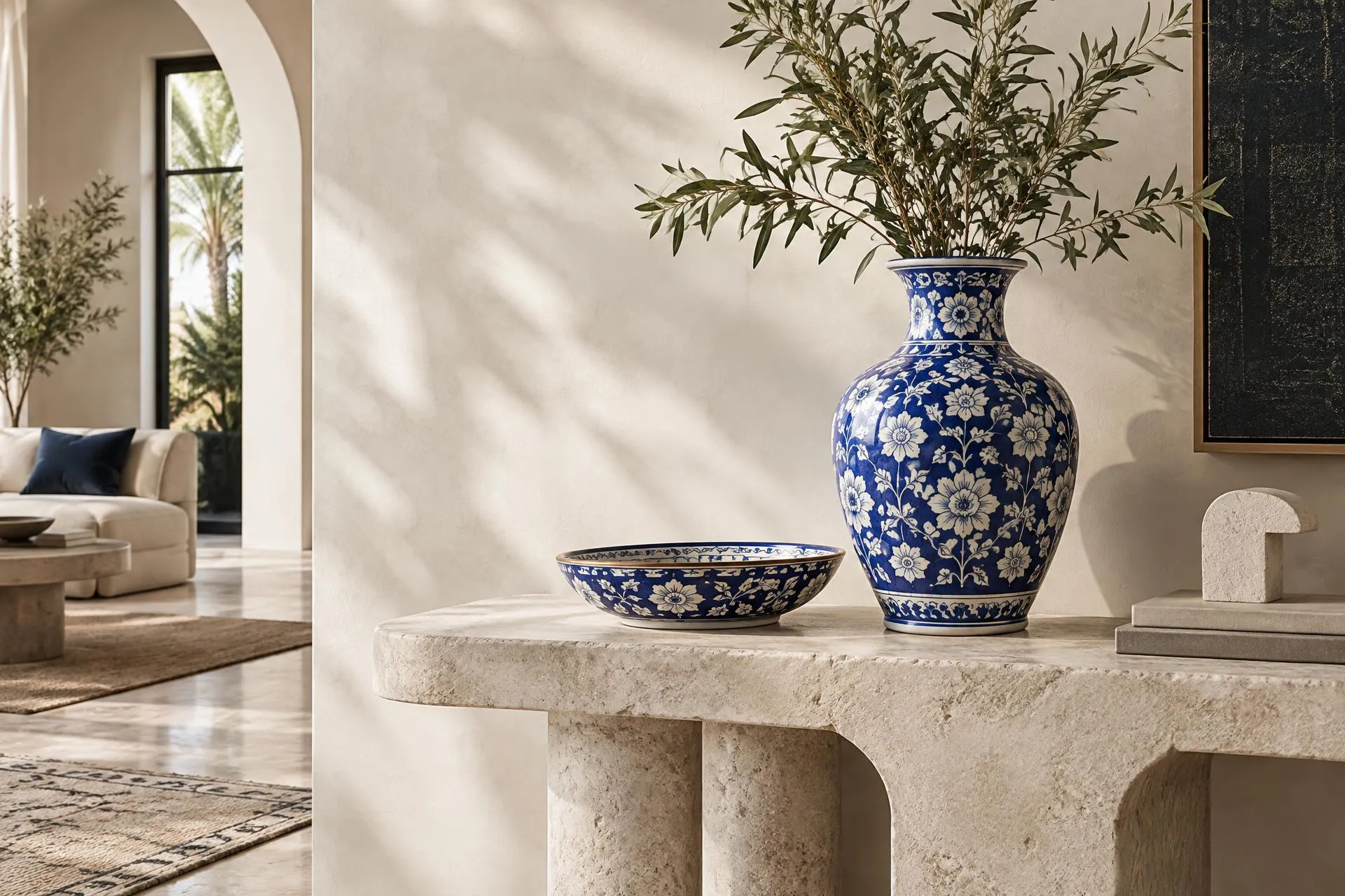 Serveware blue pottery collection